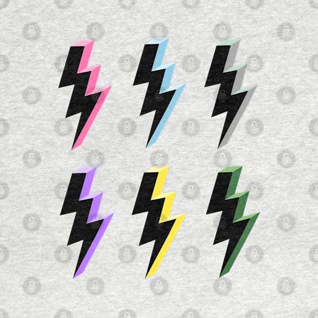 Multi Colour Lightning Bolt Collection by OneThreeSix